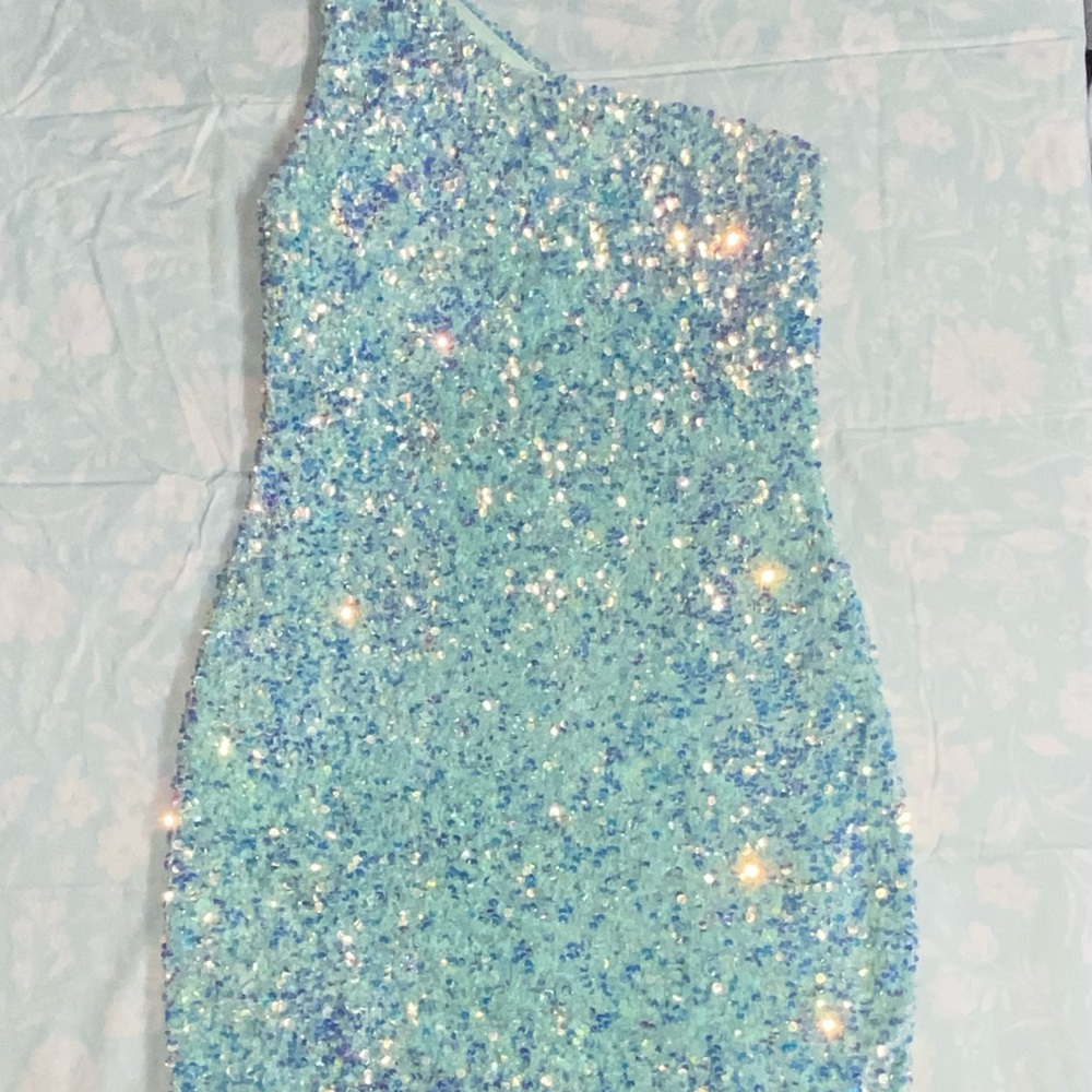 VELV Mint Sequin Dress